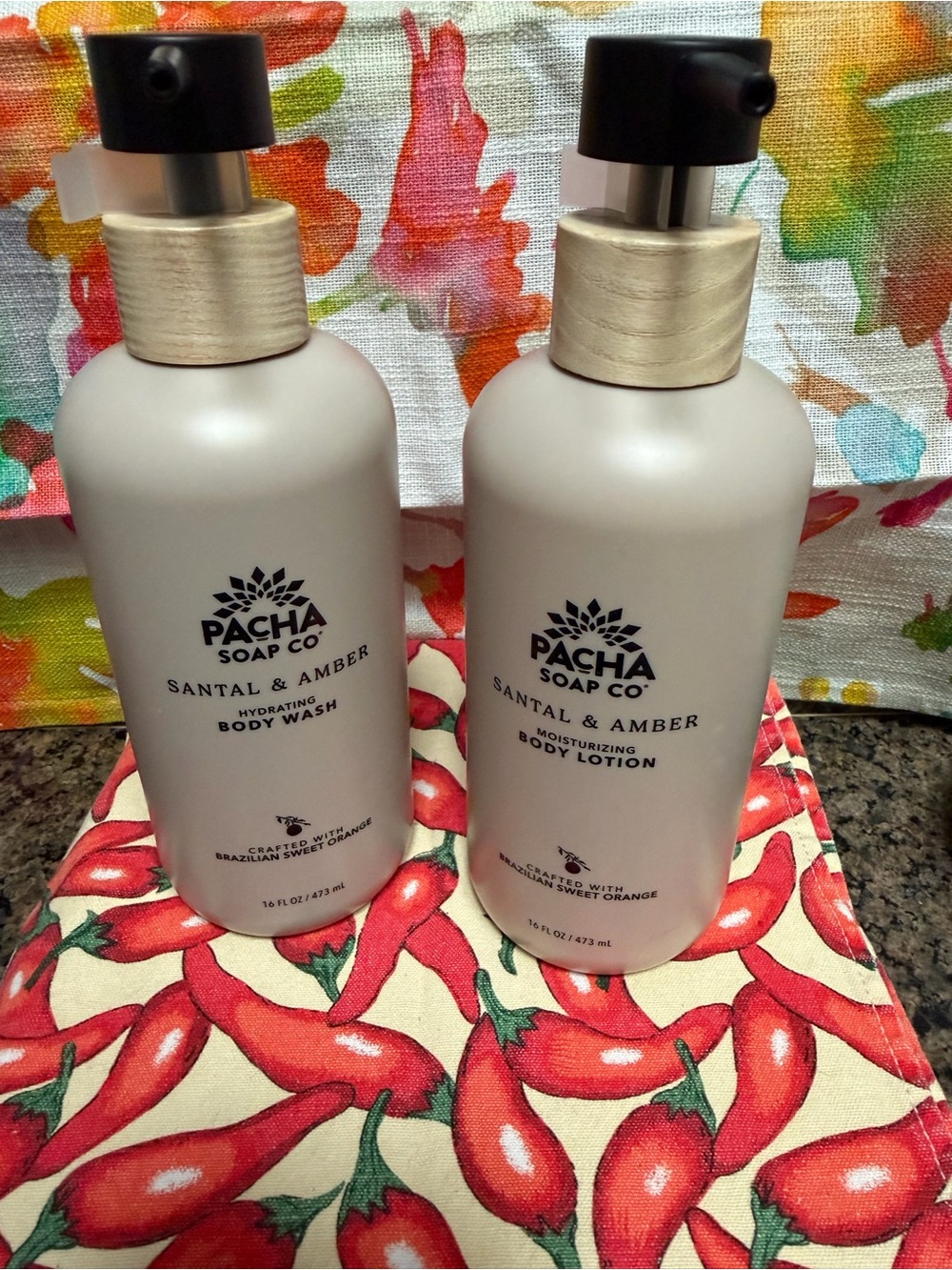 Pacha 16 oz Body Wash and 16 oz Body Lotion New Unused